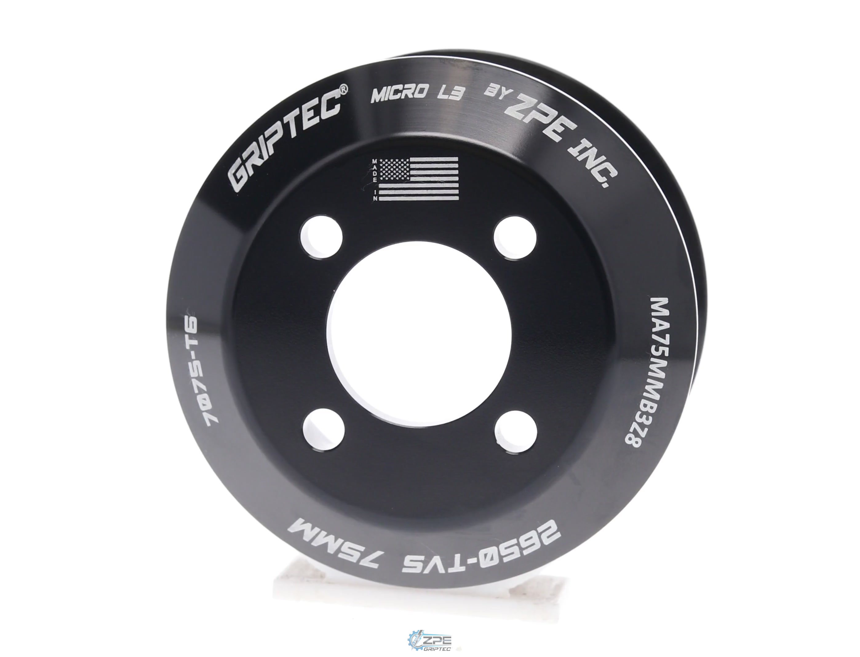 75mm 8 Rib ZPE GripTec® 2pc Magnuson LSA/LT4 2650 TVS L3 Black Pulley Only